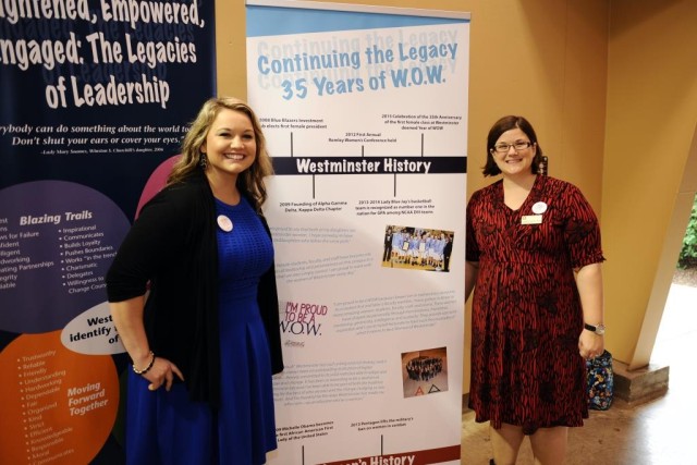 Drs. Kas Lacey and Cinnamon Brown at the WOW luncheon last Alumni Weekend